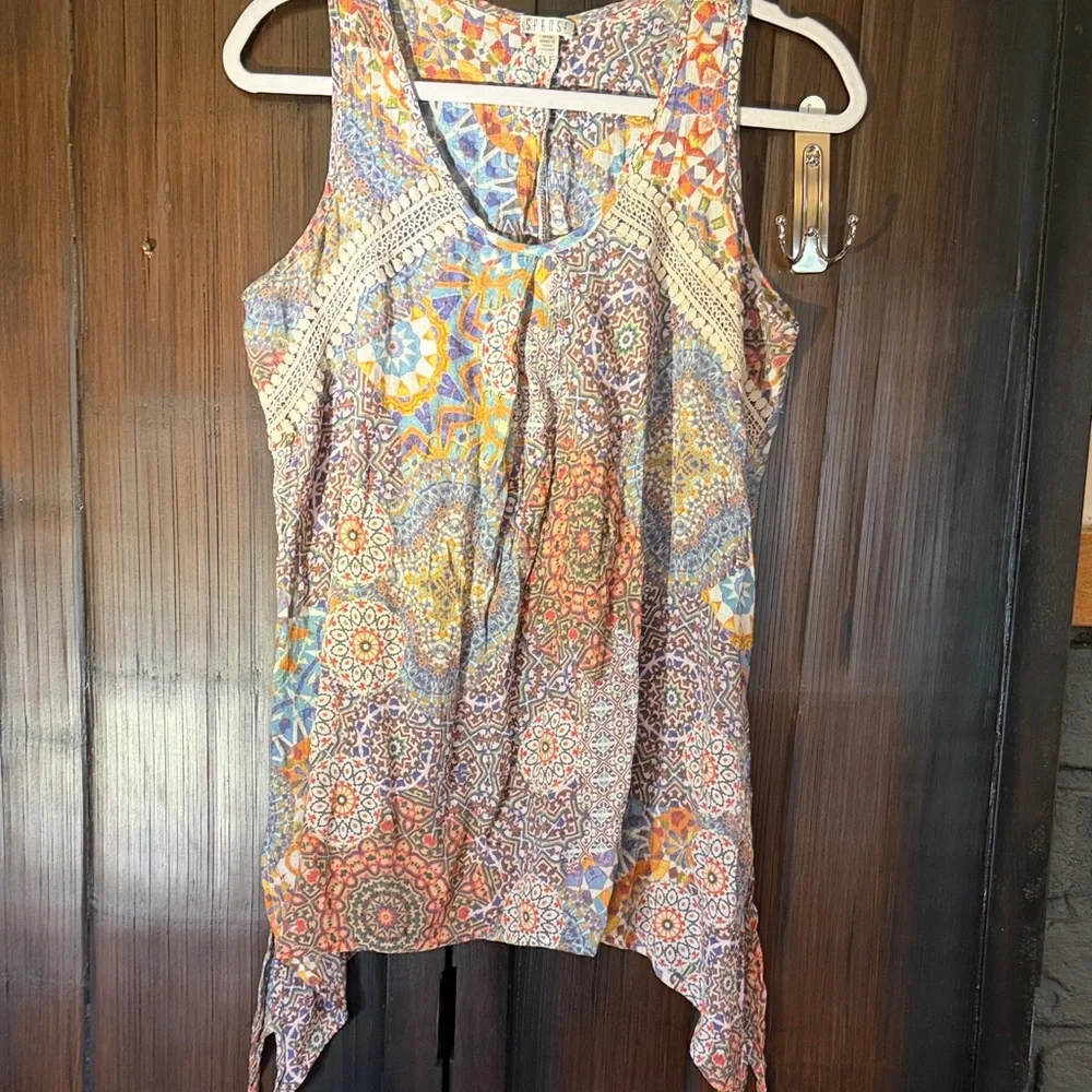 Spense Multicolor Patterned Tank Top - Picture 4 of 4